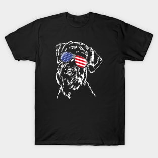 Giant Schnauzer American Flag patriotic dog T-Shirt